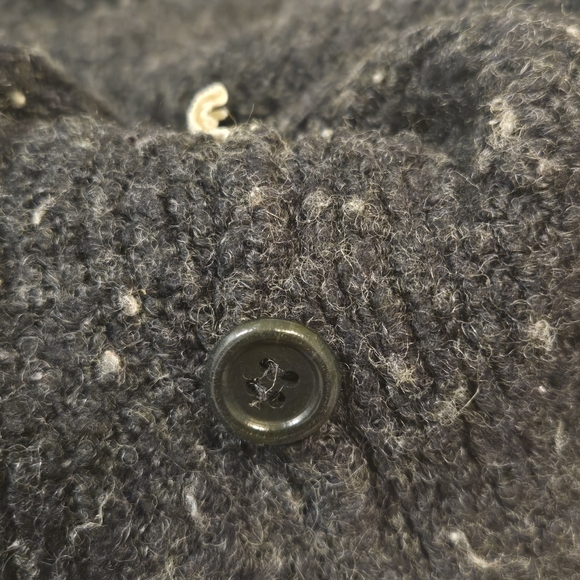 J. Crew Vintage Dark Gray Wool Blend Button Up Long Sleeve Cardigan Size Medium - Picture 6 of 7